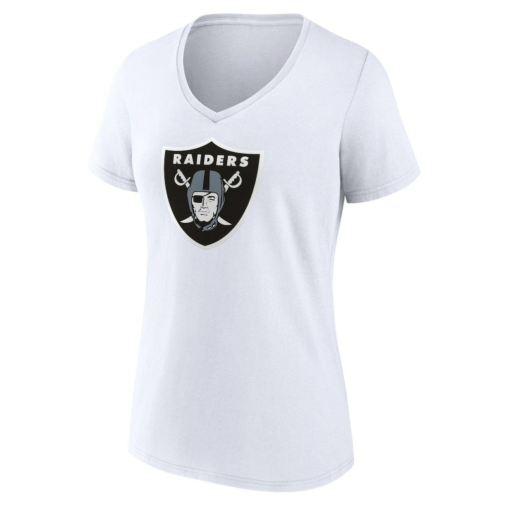 Las Vegas Raiders Women's Primary Team Logo V-Neck T-Shirt White | NFL