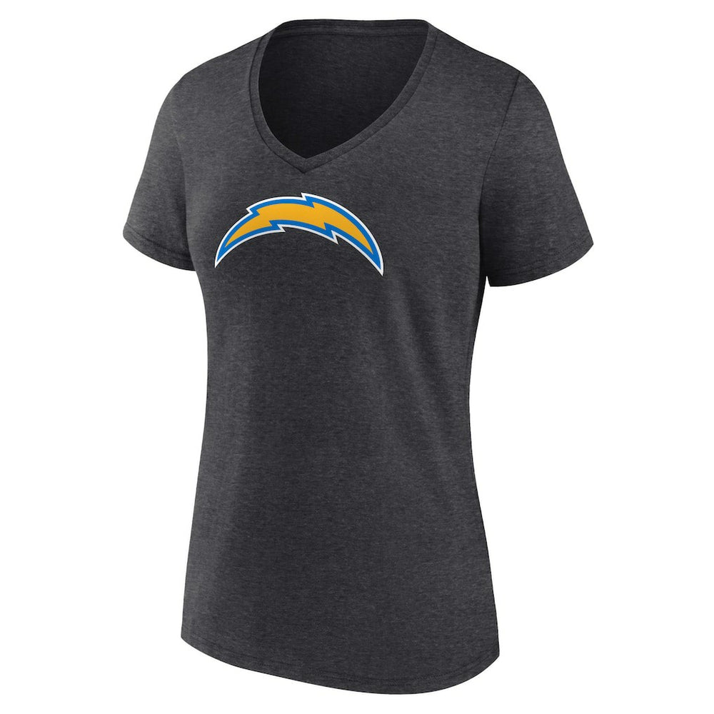 Los Angeles Chargers Women's Primary Team Logo V-Neck T-Shirt Charcoal | NFL