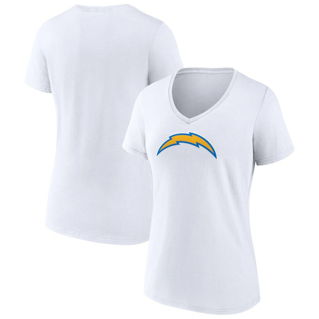 Los Angeles Chargers Women's Primary Team Logo V-Neck T-Shirt White | NFL