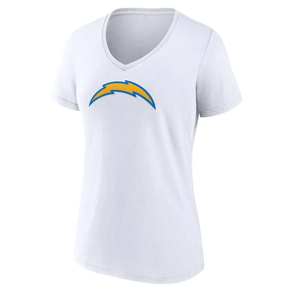 Los Angeles Chargers Women's Primary Team Logo V-Neck T-Shirt White | NFL