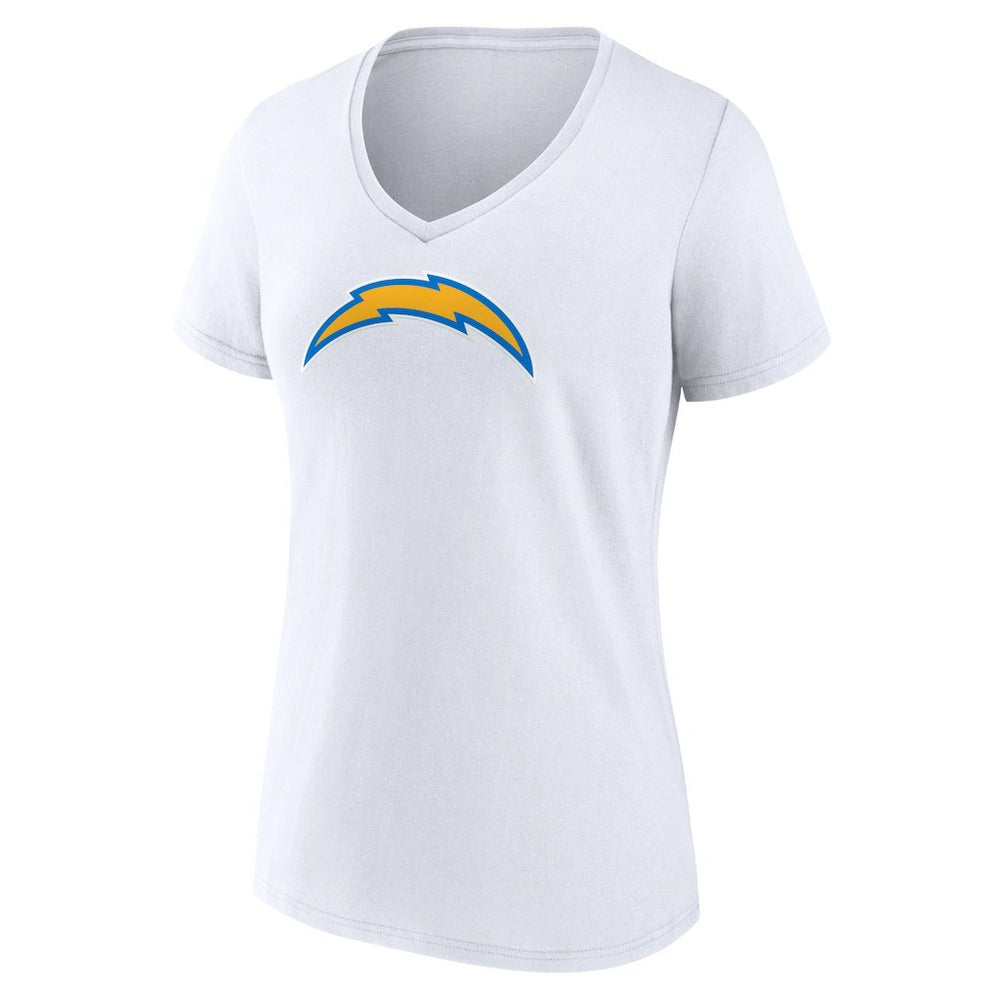 Los Angeles Chargers Women's Primary Team Logo V-Neck T-Shirt White | NFL