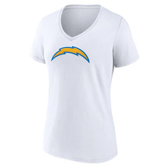 Los Angeles Chargers Women's Primary Team Logo V-Neck T-Shirt White | NFL