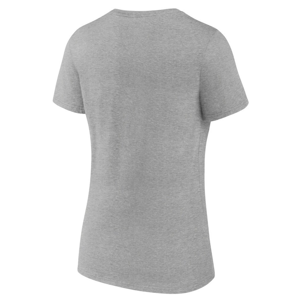 Minnesota Vikings Women's Primary Team Logo V-Neck T-Shirt Heather Gray | NFL