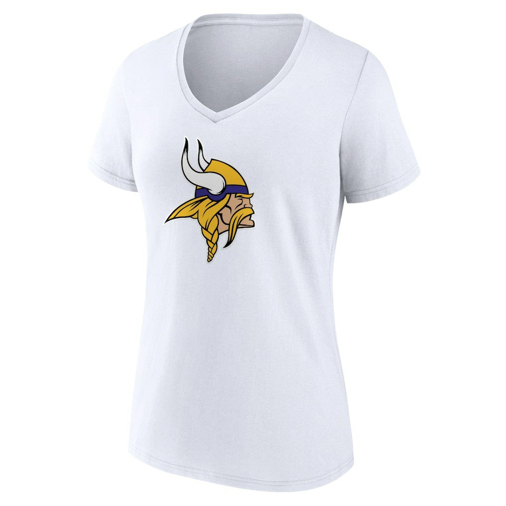 Minnesota Vikings Women's Primary Team Logo V-Neck T-Shirt White | NFL