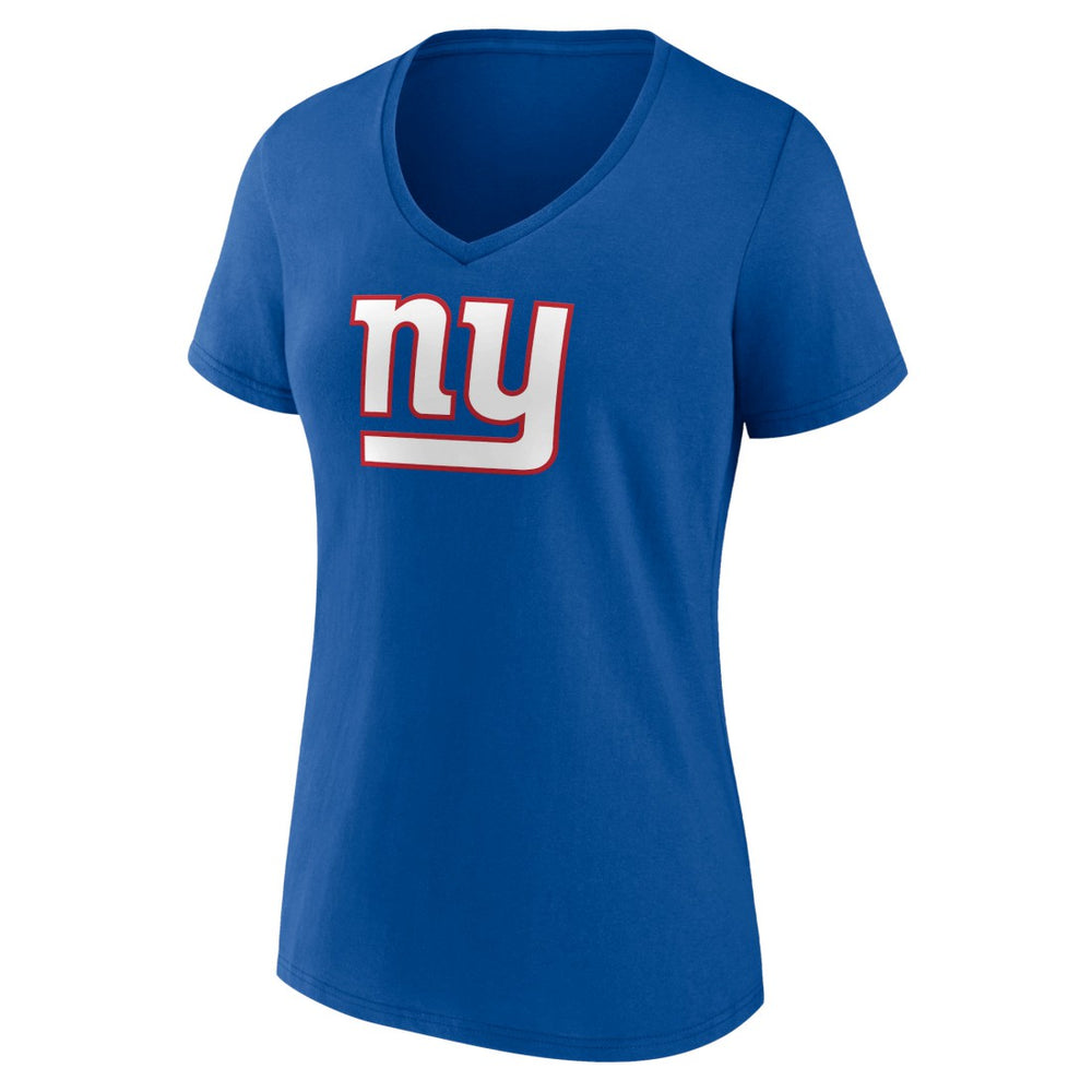 New York Giants Women's Primary Team Logo V-Neck T-Shirt Royal | NFL