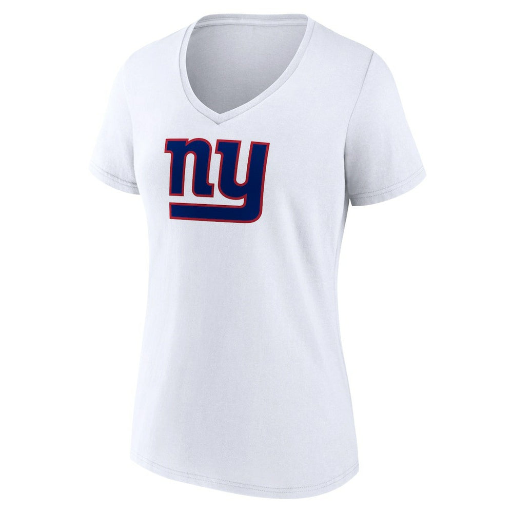 New York Giants Women's Primary Team Logo V-Neck T-Shirt White | NFL