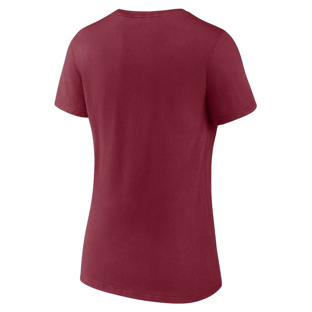 Washington Commanders Women's Primary Team Logo V-Neck T-Shirt Burgundy | NFL