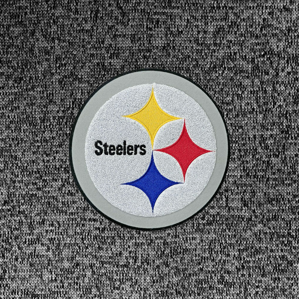 Pittsburgh Steelers Antigua Absolute Chenille Pullover Hoodie Heathered Black | NFL