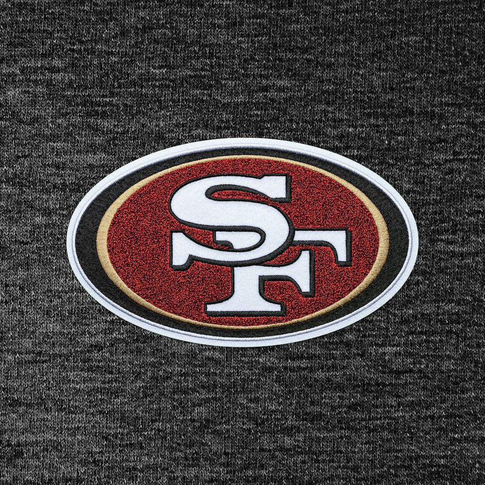 San Francisco 49ers Antigua Action Chenille Pullover Hoodie Heathered Black | NFL