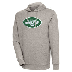 New York Jets Antigua Action Chenille Pullover Hoodie Oatmeal | NFL