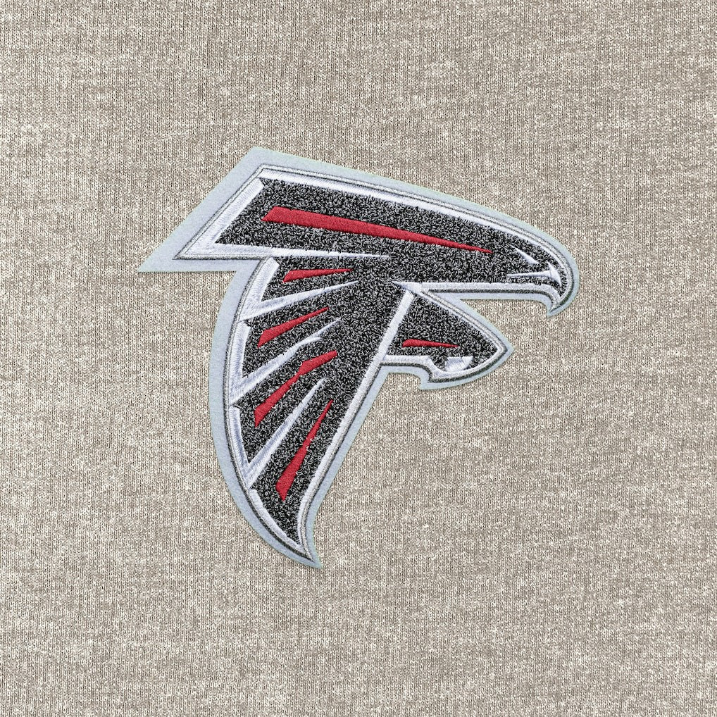 Atlanta Falcons Antigua Reward Chenille Pullover Crewneck Sweatshirt Oatmeal | NFL