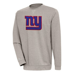 New York Giants Antigua Reward Chenille Pullover Crewneck Sweatshirt Oatmeal | NFL