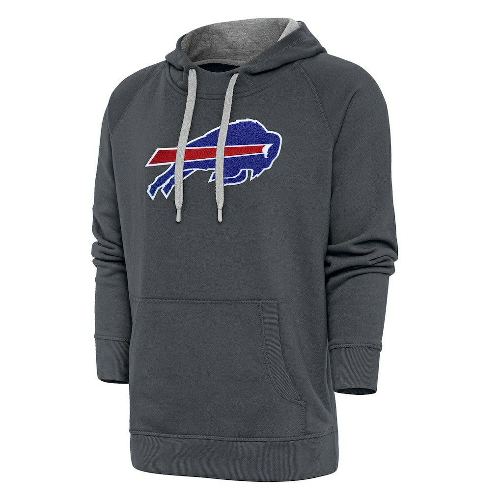 Buffalo Bills Antigua Victory Chenille Pullover Hoodie Charcoal | NFL