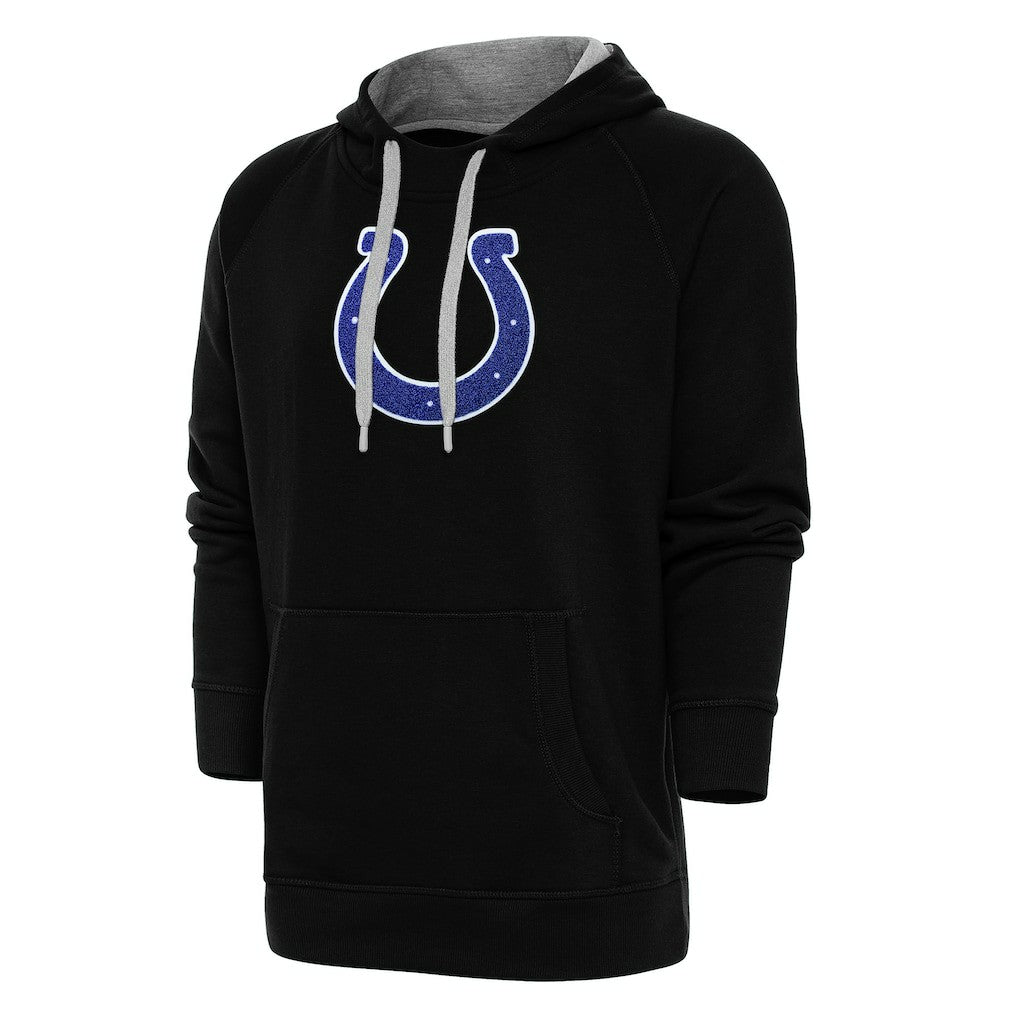 Indianapolis Colts Antigua Victory Chenille Pullover Hoodie Black | NFL