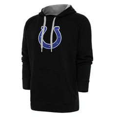Indianapolis Colts Antigua Victory Chenille Pullover Hoodie Black | NFL