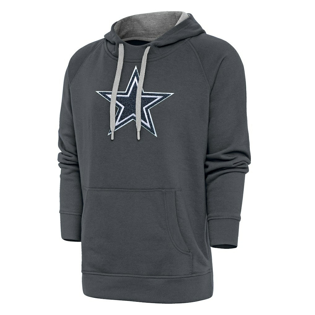 Dallas Cowboys Antigua Victory Chenille Pullover Hoodie Charcoal | NFL