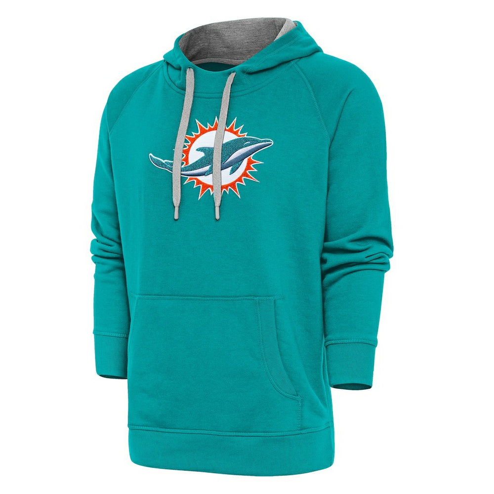 Miami Dolphins Antigua Victory Chenille Pullover Hoodie Aqua | NFL