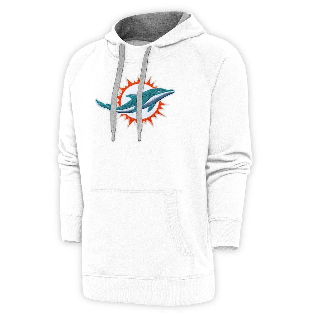 Miami Dolphins Antigua Victory Chenille Pullover Hoodie White | NFL