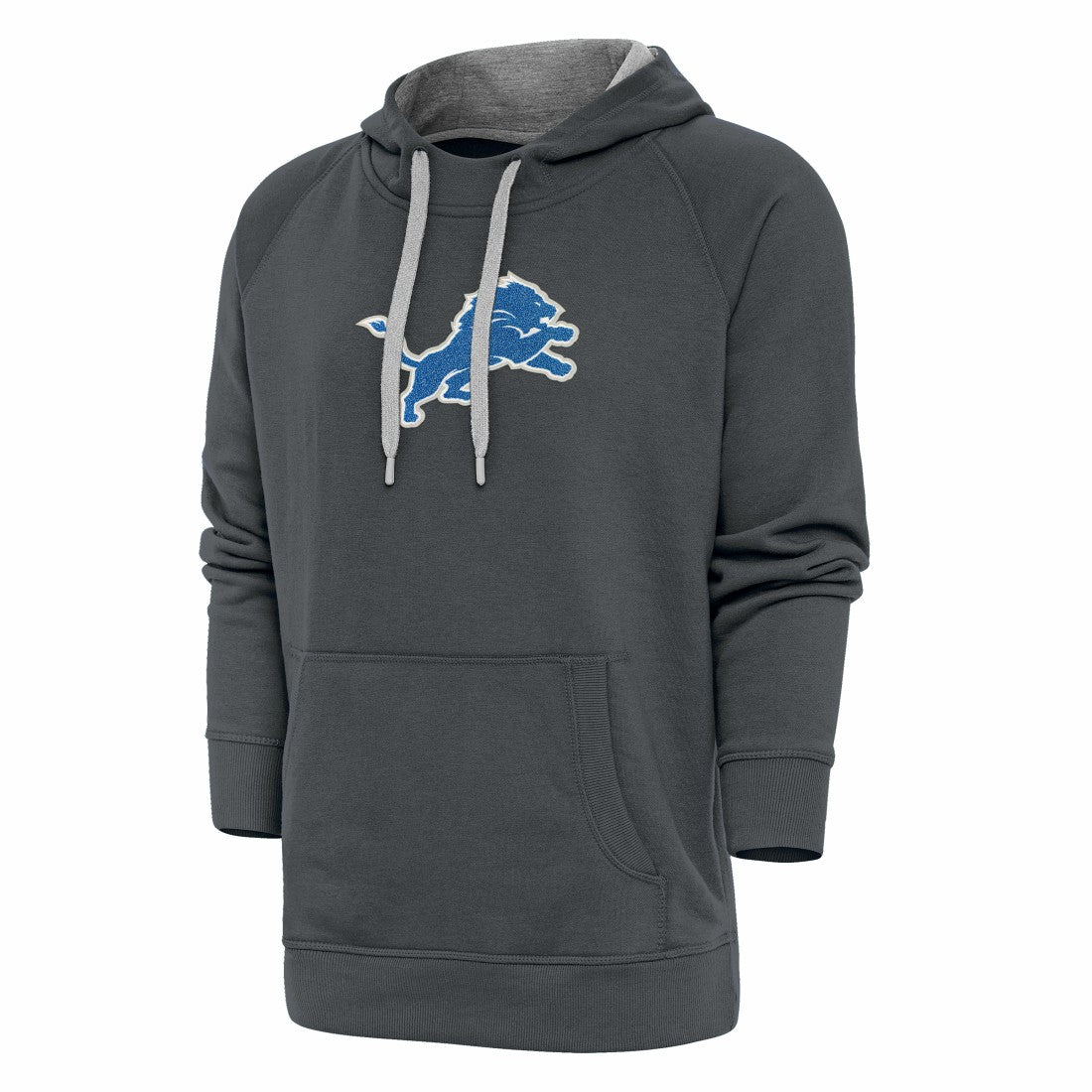 Detroit Lions Antigua Victory Chenille Pullover Hoodie Charcoal | NFL