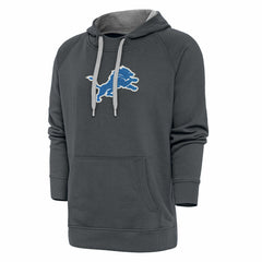 Detroit Lions Antigua Victory Chenille Pullover Hoodie Charcoal | NFL