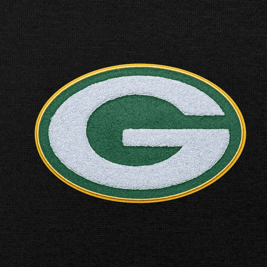 Green Bay Packers Antigua Victory Chenille Pullover Hoodie Black | NFL