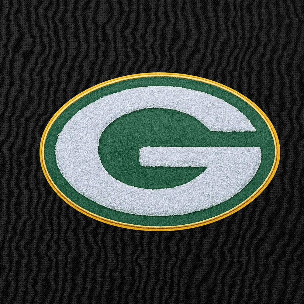 Green Bay Packers Antigua Victory Chenille Pullover Hoodie Black | NFL