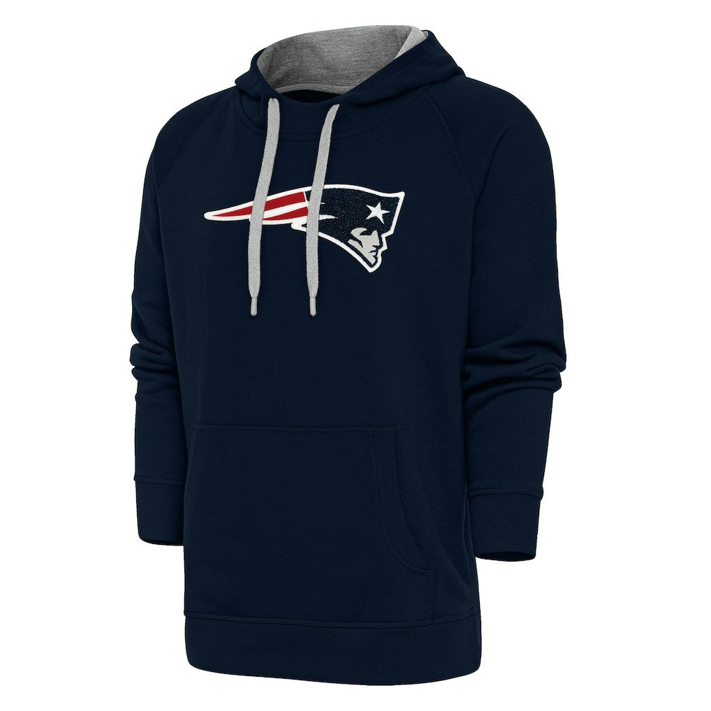 New England Patriots Antigua Victory Chenille Pullover Hoodie Navy | NFL