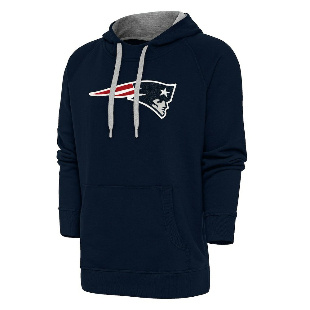New England Patriots Antigua Victory Chenille Pullover Hoodie Navy | NFL