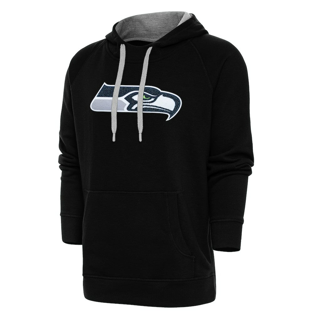Seattle Seahawks Antigua Victory Chenille Pullover Hoodie Black | NFL