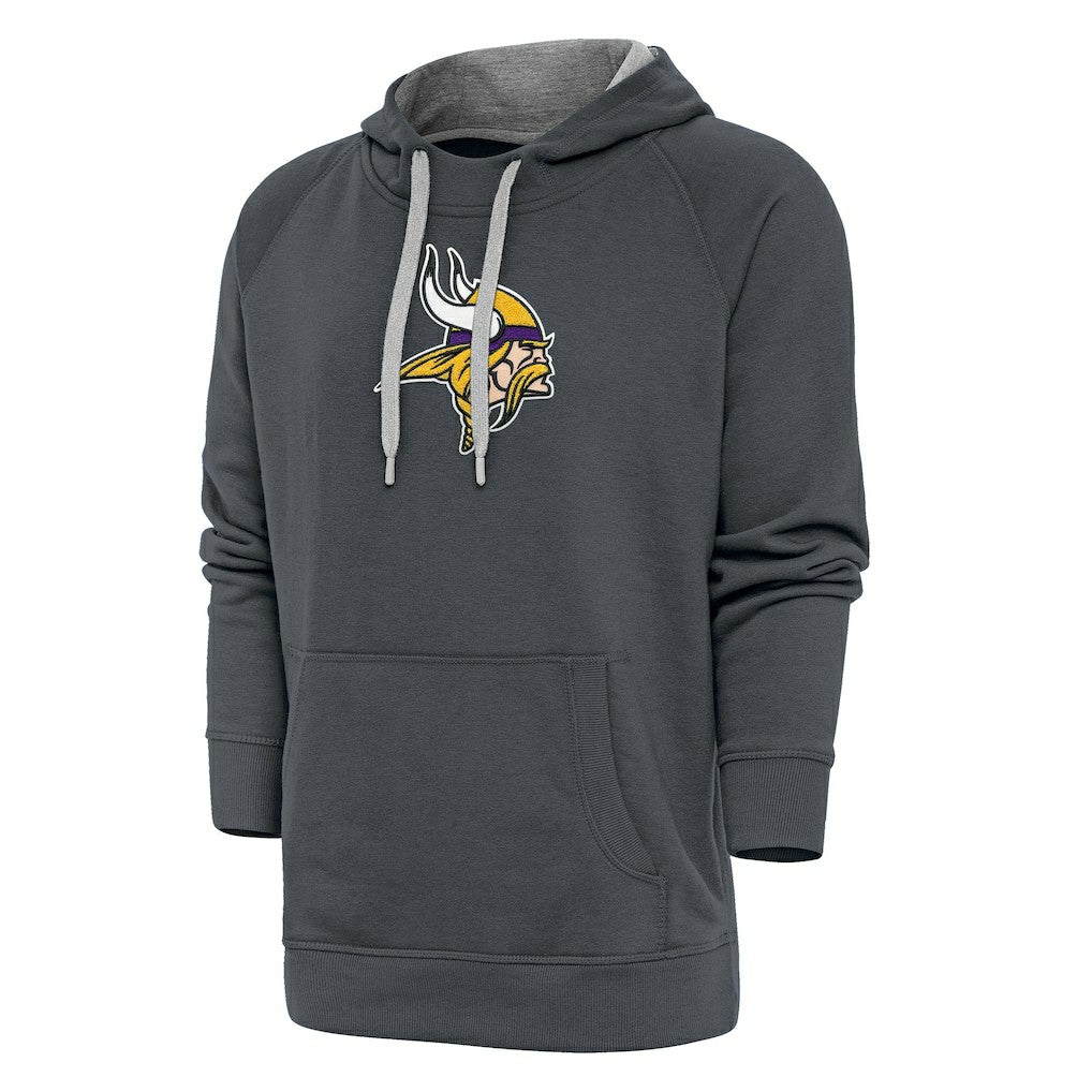 Minnesota Vikings Antigua Victory Chenille Pullover Hoodie Charcoal | NFL