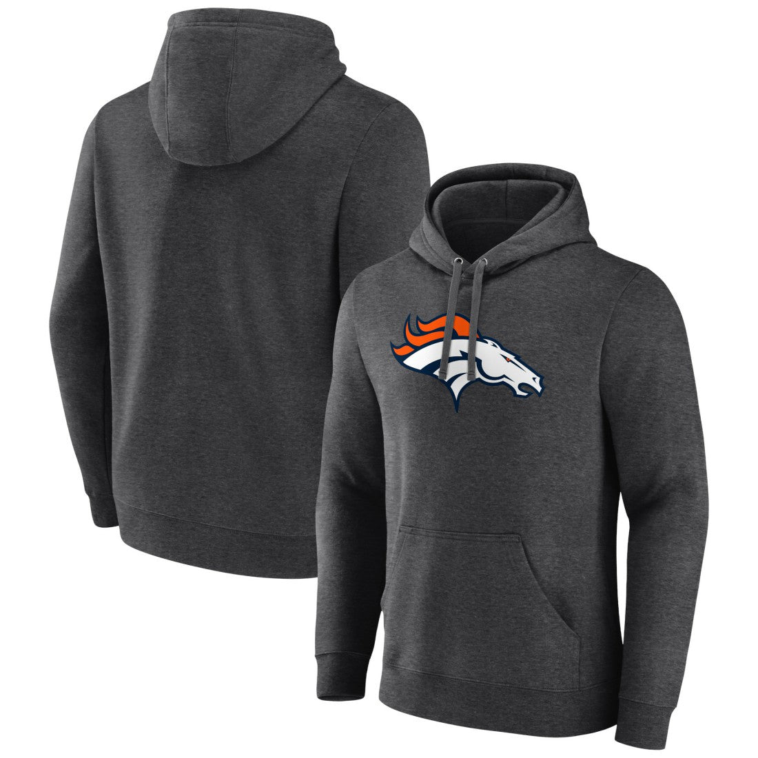 Denver Broncos Primary Team Logo Fitted Pullover Hoodie Charcoal | NFL