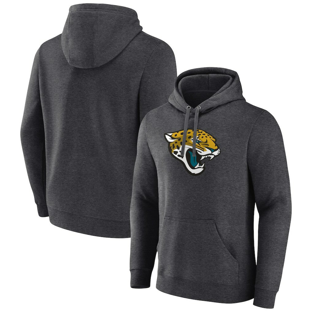Jacksonville Jaguars Primary Team Logo Fitted Pullover Hoodie Charcoal | NFL