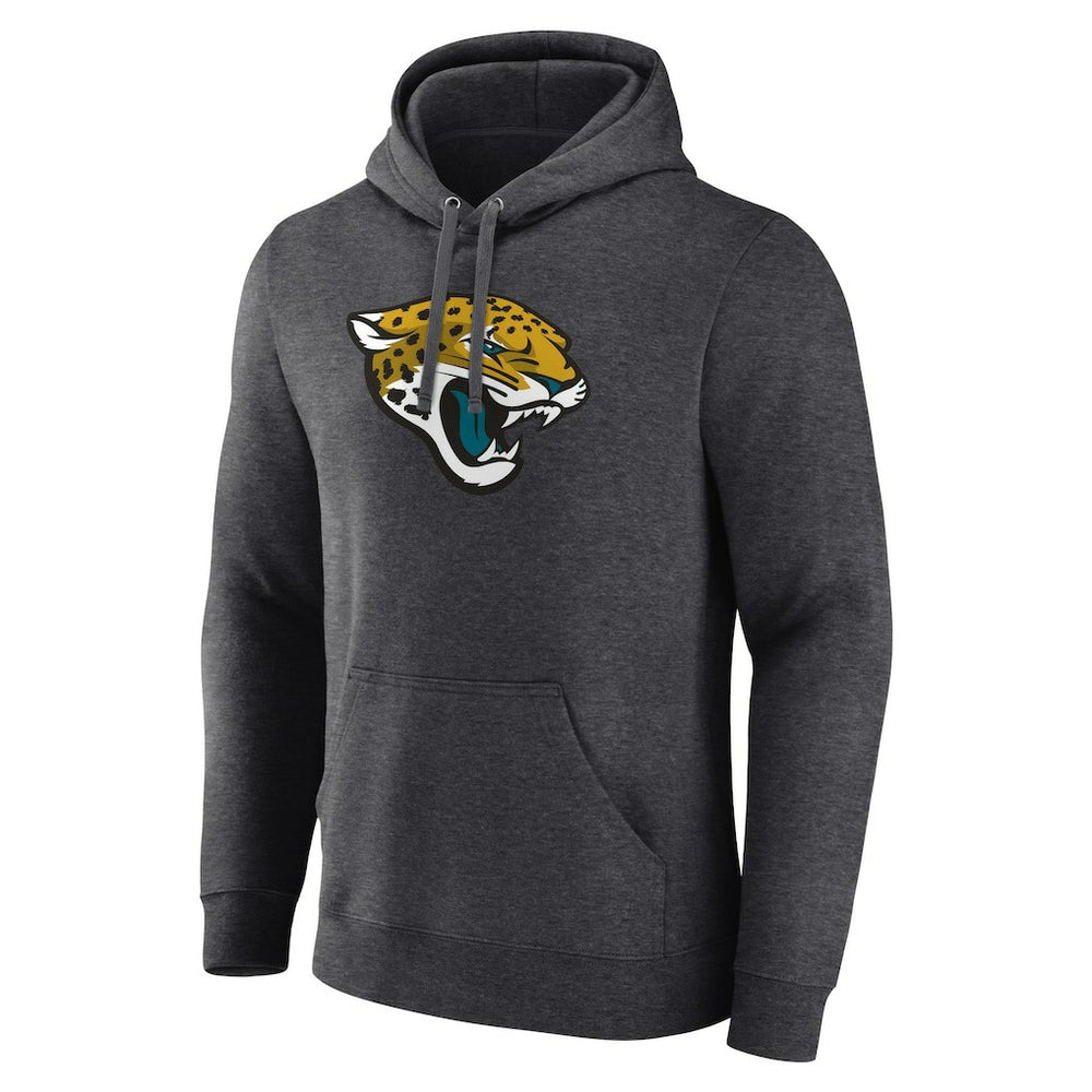 Jacksonville Jaguars Primary Team Logo Fitted Pullover Hoodie Charcoal | NFL