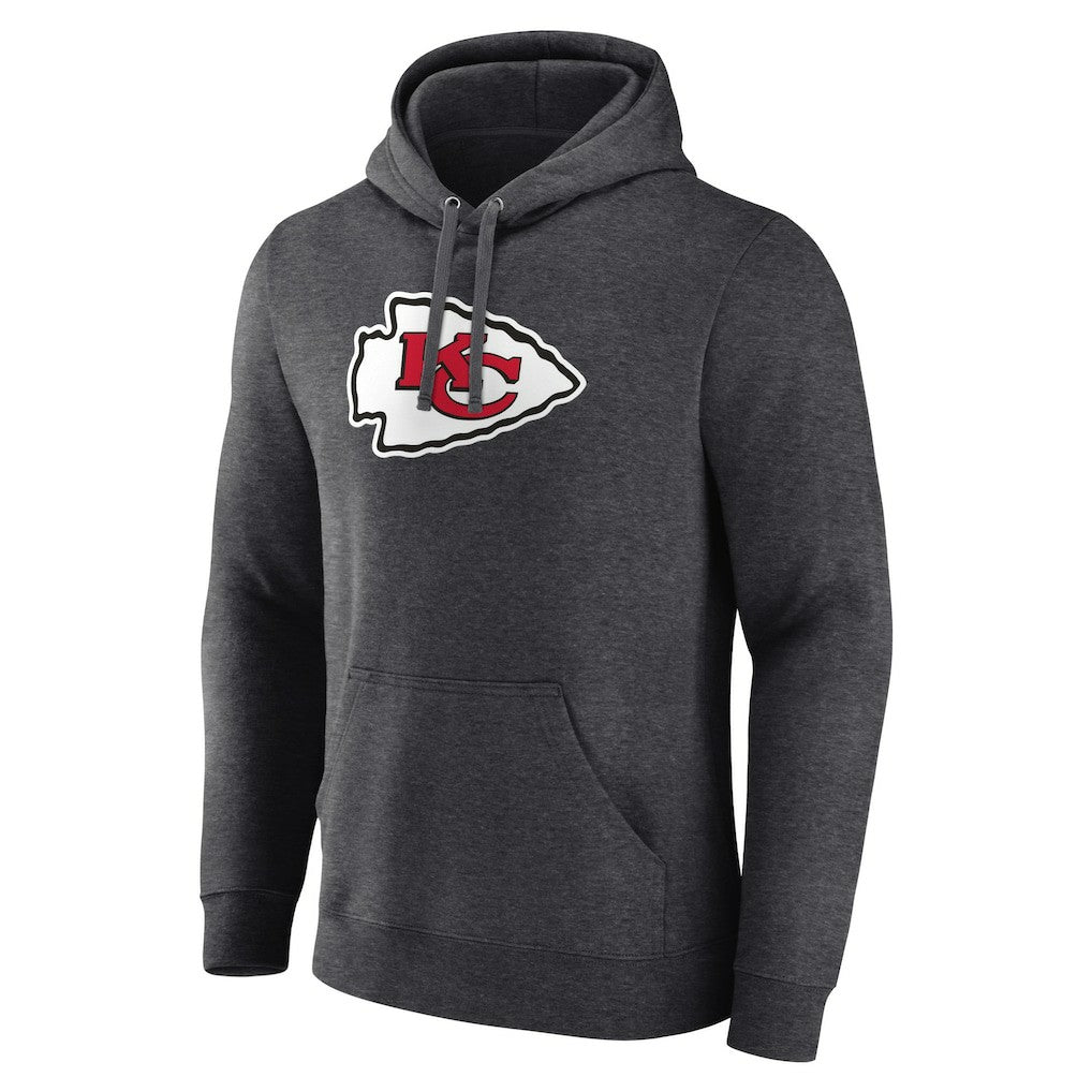 Kansas City Chiefs Primary Team Logo Fitted Pullover Hoodie Charcoal | NFL