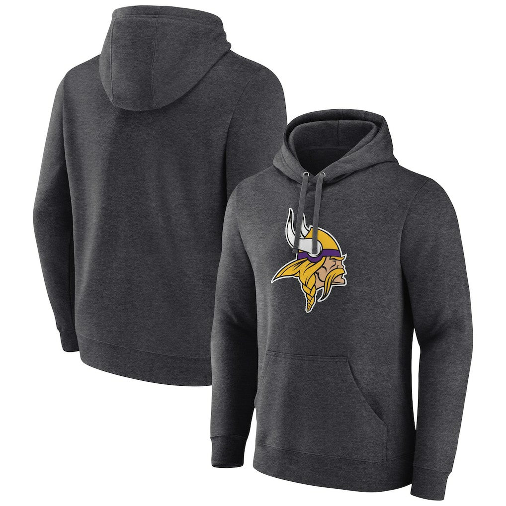 Minnesota Vikings Primary Team Logo Fitted Pullover Hoodie Charcoal | NFL