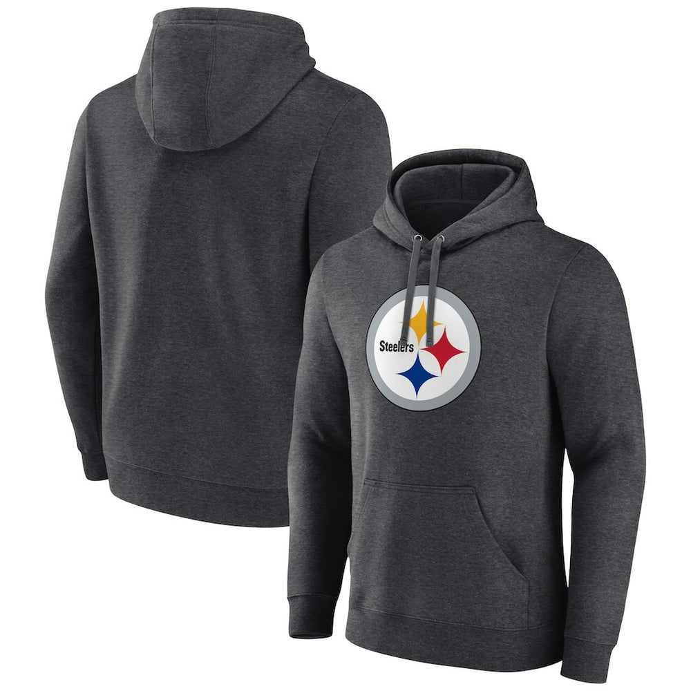 Pittsburgh Steelers Primary Team Logo Fitted Pullover Hoodie Charcoal | NFL