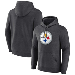 Pittsburgh Steelers Primary Team Logo Fitted Pullover Hoodie Charcoal | NFL
