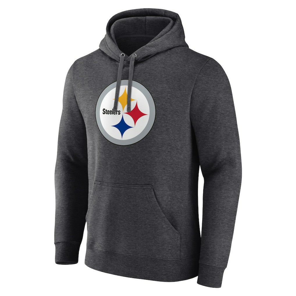 Pittsburgh Steelers Primary Team Logo Fitted Pullover Hoodie Charcoal | NFL