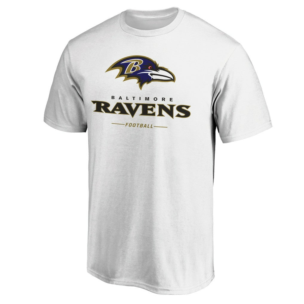 Baltimore Ravens Logo Team Lockup T-Shirt White | NFL