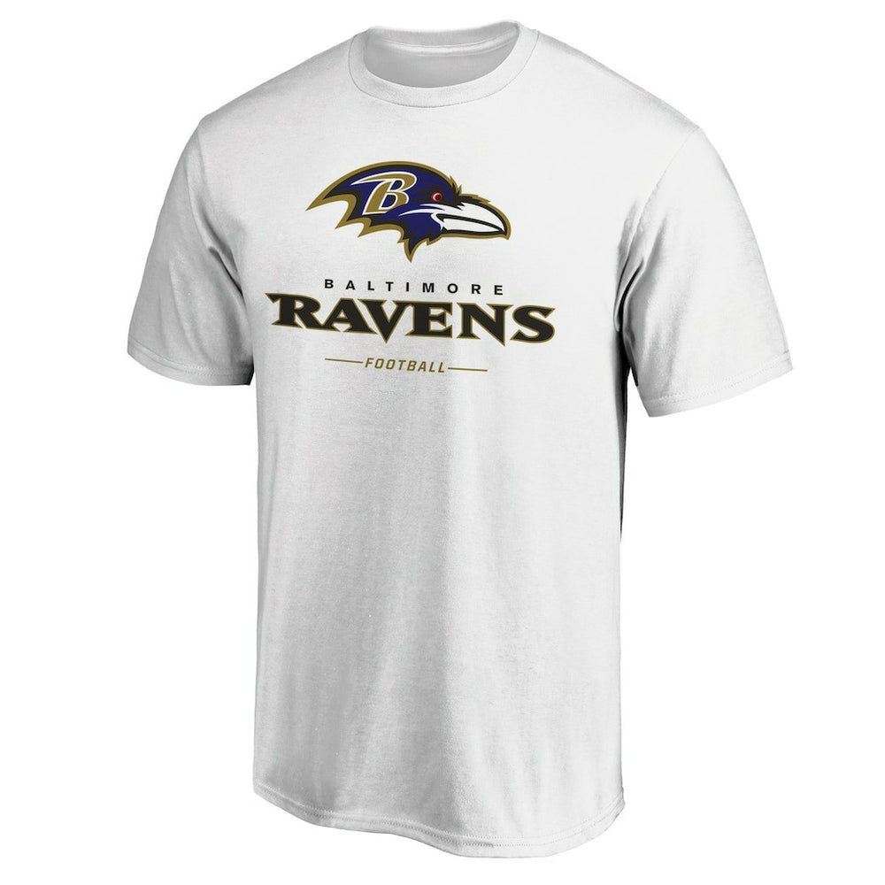 Baltimore Ravens Logo Team Lockup T-Shirt White | NFL