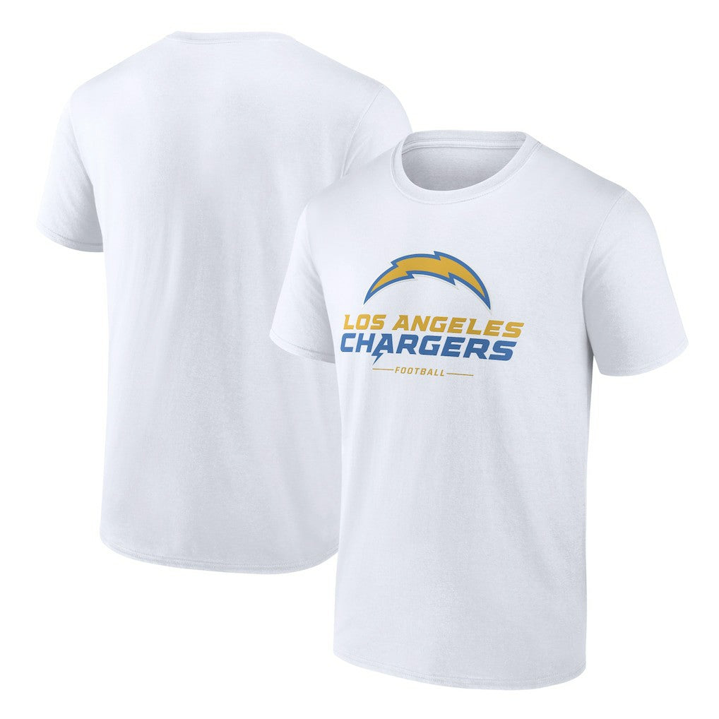 Los Angeles Chargers Logo Team Lockup T-Shirt White | NFL