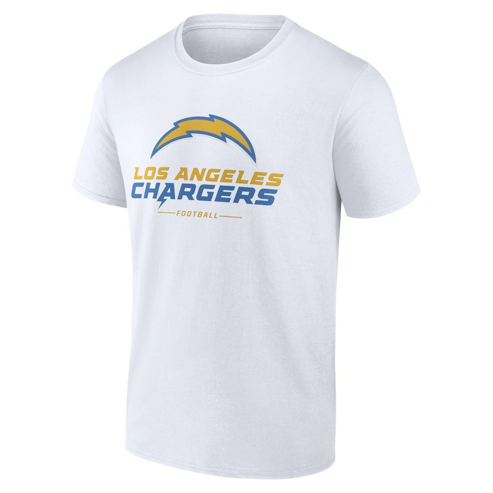 Los Angeles Chargers Logo Team Lockup T-Shirt White | NFL