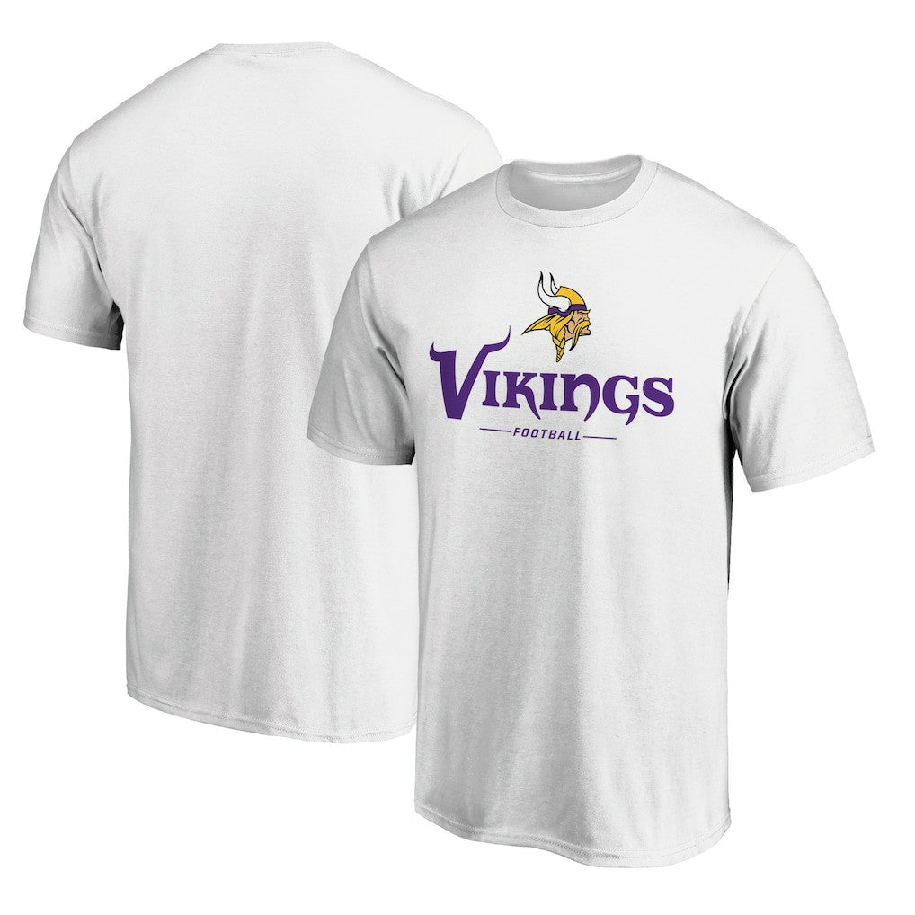 Minnesota Vikings Logo Team Lockup T-Shirt White | NFL