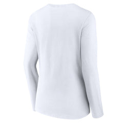 Green Bay Packers Women's Logo Team Lockup Long Sleeve V-Neck T-Shirt White | NFL