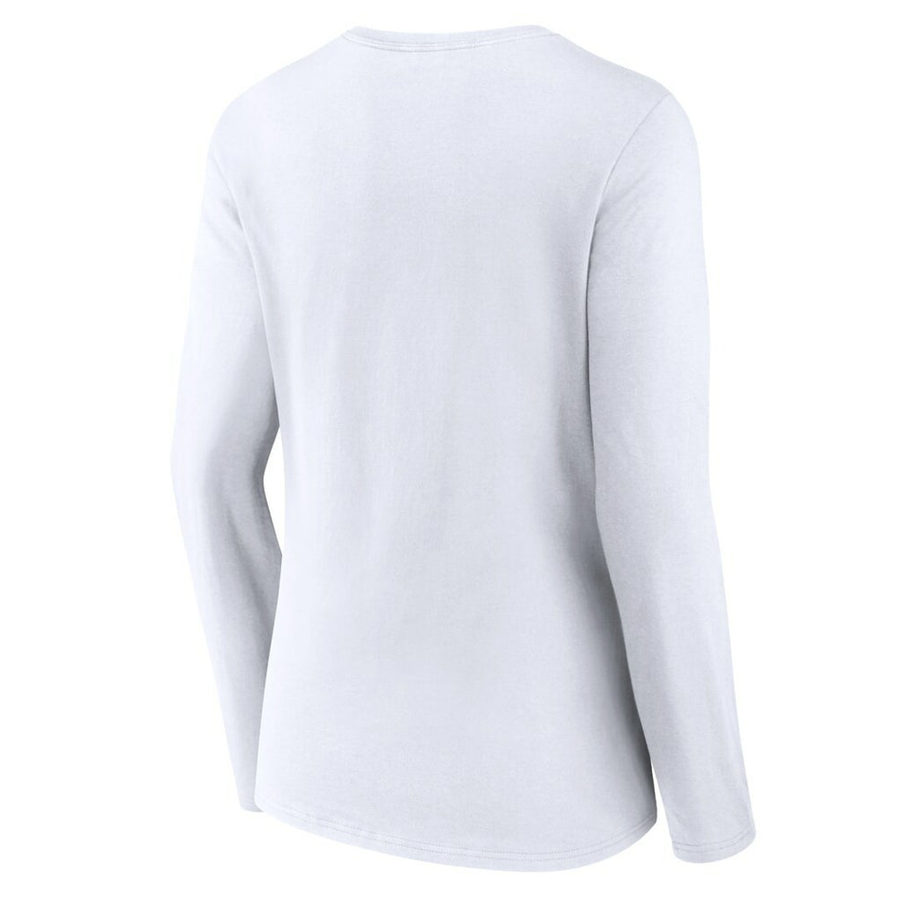 Kansas City Chiefs Women's Logo Team Lockup Long Sleeve V-Neck T-Shirt White | NFL