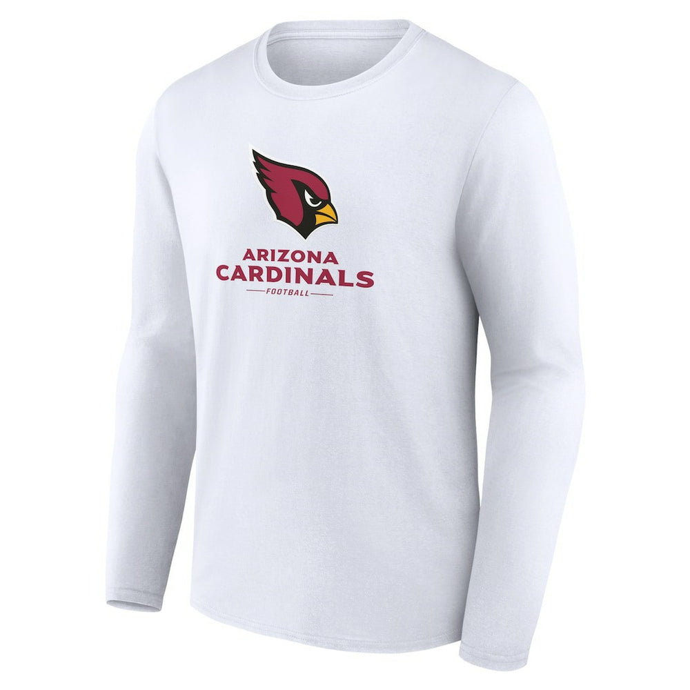 Arizona Cardinals Logo Team Lockup Long Sleeve T-Shirt White | NFL