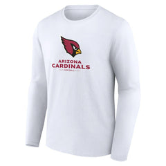 Arizona Cardinals Logo Team Lockup Long Sleeve T-Shirt White | NFL