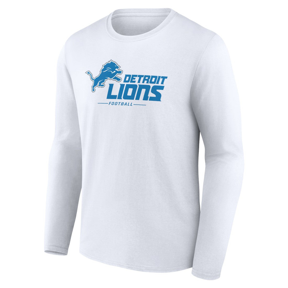 Detroit Lions Logo Team Lockup Long Sleeve T-Shirt White | NFL