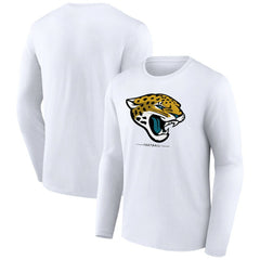 Jacksonville Jaguars Logo Team Lockup Long Sleeve T-Shirt White | NFL