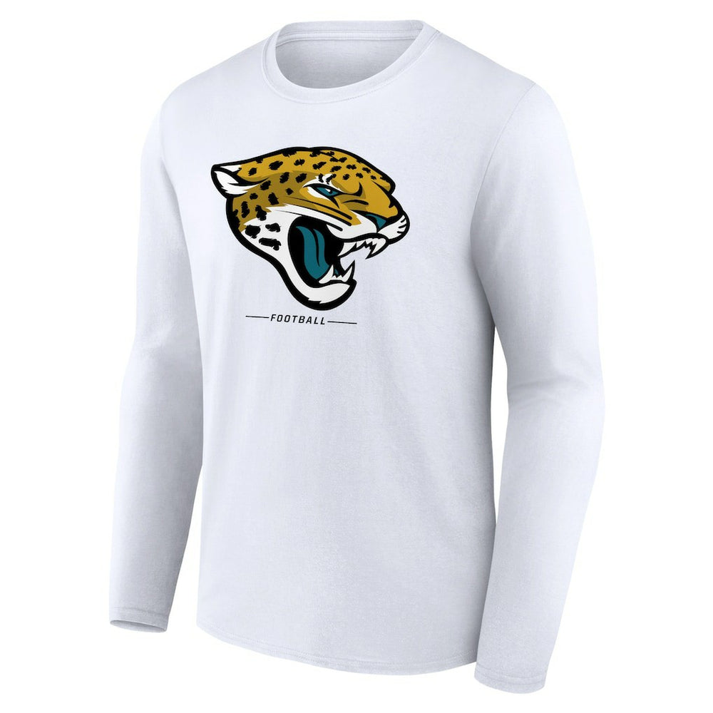 Jacksonville Jaguars Logo Team Lockup Long Sleeve T-Shirt White | NFL